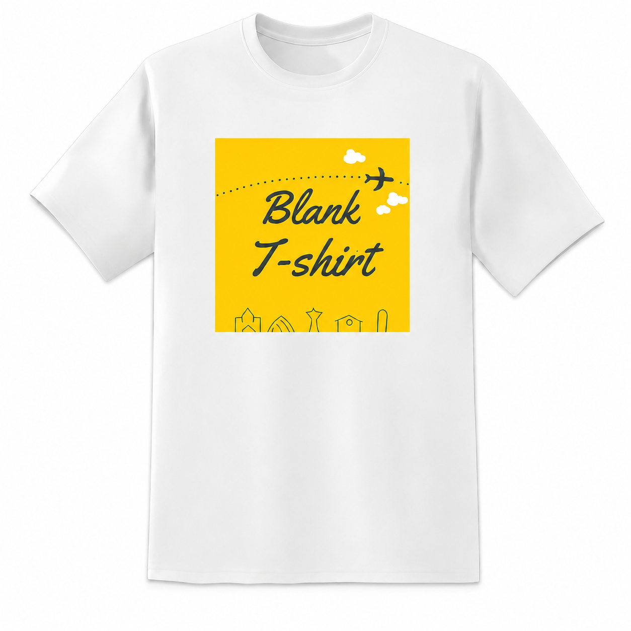 Amazon-ready main listing image of the same T-shirt on a pure white background, created using ListingReady while preserving the original colour, print, stitching, collar and proportions.