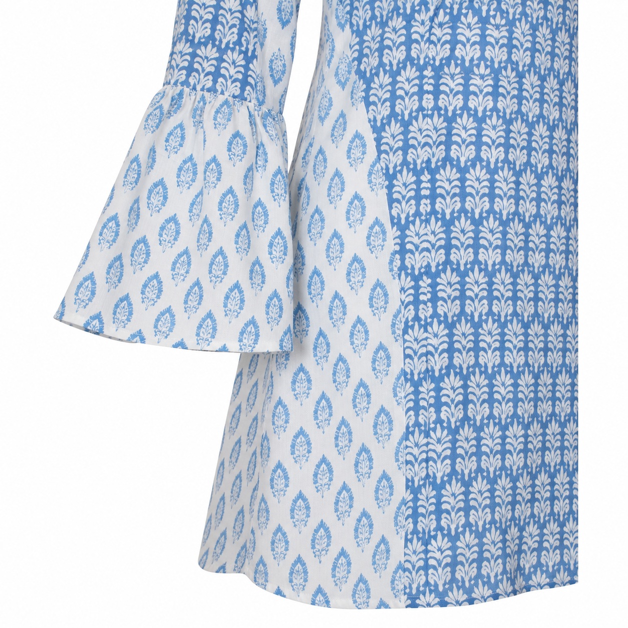 Sleeve / Side Slit / Hem Detail Image result for the same kurti or ethnic-wear garment, created using ListingReady while preserving the original colour, embroidery, neckline, sleeves, side slits and proportions.
